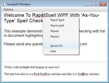 RapidSpell WPF screenshot