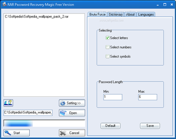 RAR Password Recovery Magic screenshot