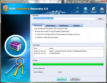 RAR Password Recovery screenshot