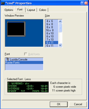 Raster Fonts For Windows screenshot
