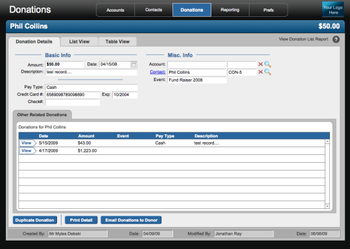 RCC Donations screenshot