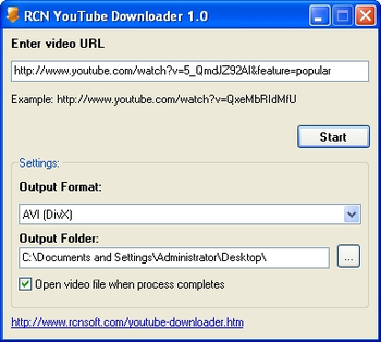 RCN YouTube Downloader screenshot