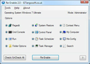 Re-Enable screenshot