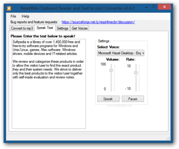 Read4Me Clipboard Reader and Text to MP3 Converter screenshot 2