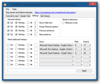 Read4Me Clipboard Reader and Text to MP3 Converter screenshot 3