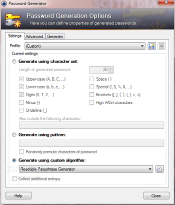 Readable Passphrase Generator for KeePass screenshot