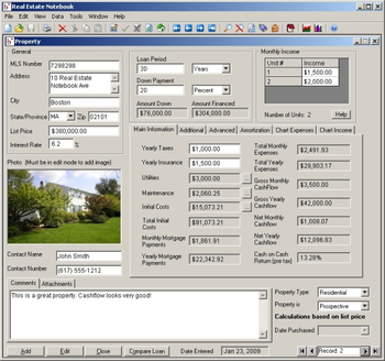 Real Estate Notebook screenshot