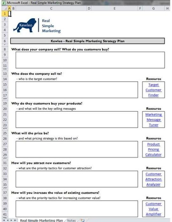 Real Simple Strategy Template screenshot