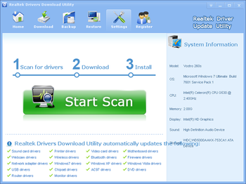 Realtek Drivers Download Utility screenshot