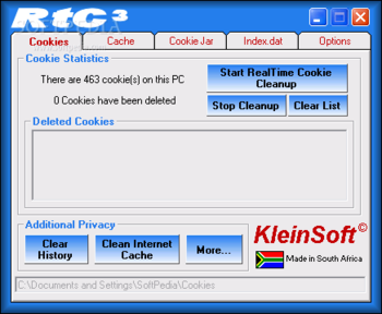 RealTime Cookie & Cache Cleaner screenshot