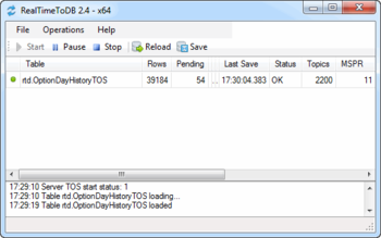 RealTimeToDB screenshot 2