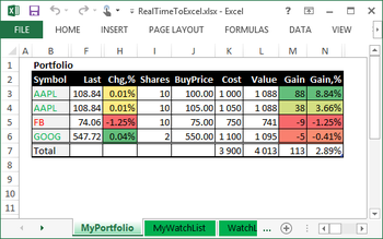 RealTimeToExcel screenshot 3