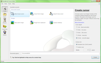 RealWorld Cursor Editor Portable screenshot
