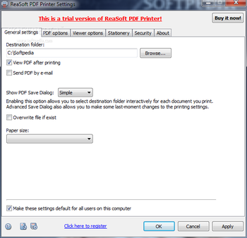 ReaSoft PDF Printer screenshot