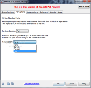 ReaSoft PDF Printer screenshot 2