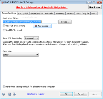 ReaSoft PDF Printer Server Edition screenshot