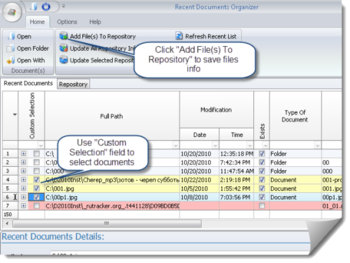 Recent Documents Organizer screenshot