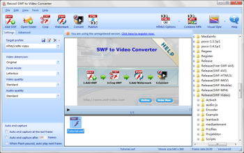 Recool SWF to Video Converter screenshot
