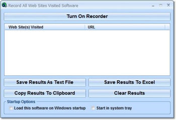 Record All Web Sites Visited Software screenshot