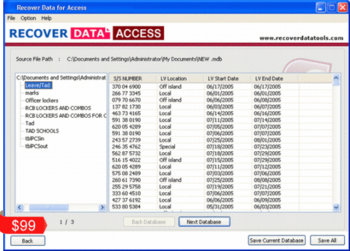 Recover Data for Access screenshot