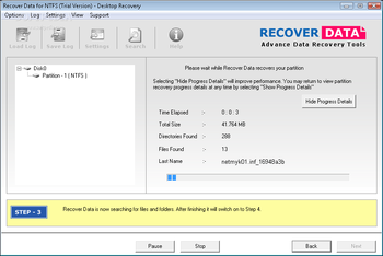 Recover Data for NTFS screenshot 3