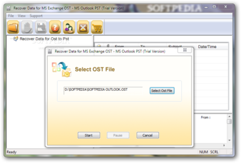Recover Data for OST to PST screenshot