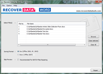 Recover Data for Word screenshot