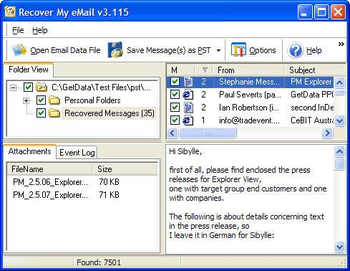 Recover My Email - Mail Recovery Software screenshot