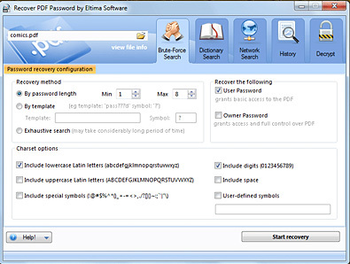 Recover PDF Password screenshot