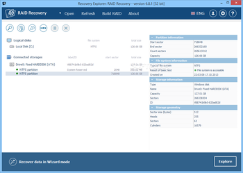 Recovery Explorer: RAID Recovery screenshot