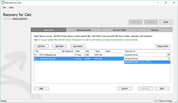 Recovery for Calc screenshot 2