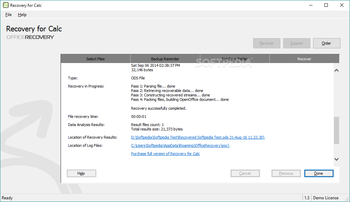 Recovery for Calc screenshot 5
