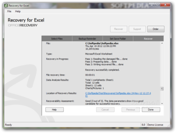 Recovery for Excel screenshot 4