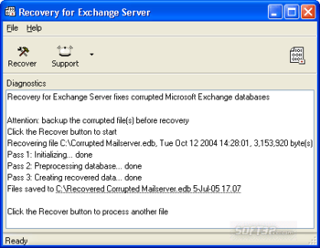 Recovery for Exchange Server screenshot 2