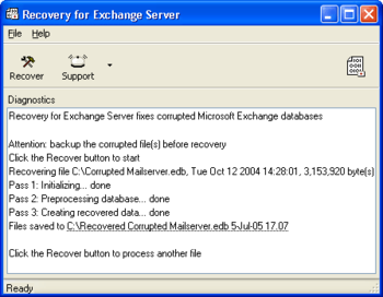 Recovery for Exchange Server screenshot 3
