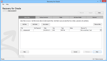 Recovery for Oracle screenshot 3