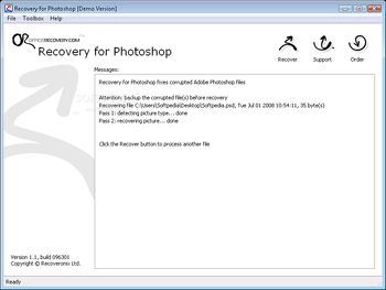 Recovery for Photoshop screenshot