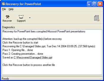 Recovery for PowerPoint screenshot