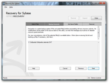 Recovery for Sybase screenshot 3