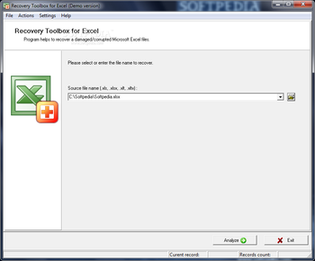 Recovery Toolbox for Excel screenshot