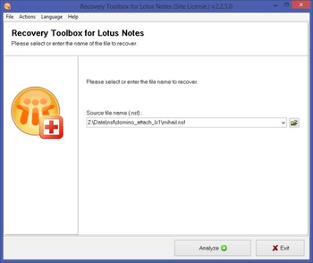 Recovery Toolbox for Lotus Notes screenshot
