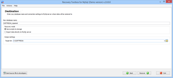 Recovery Toolbox for MySql screenshot 3