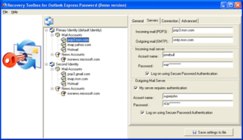 Recovery Toolbox for Outlook Express Password screenshot