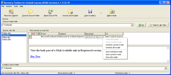 Recovery Toolbox for Outlook Express screenshot