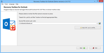 Recovery ToolBox for Outlook screenshot
