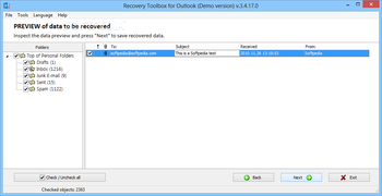 Recovery ToolBox for Outlook screenshot 3