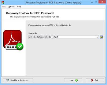 Recovery Toolbox for PDF Password screenshot