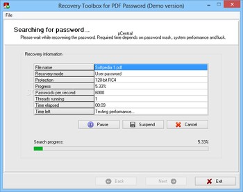 Recovery Toolbox for PDF Password screenshot 6