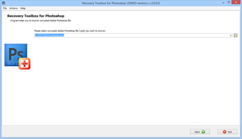 Recovery Toolbox for Photoshop screenshot