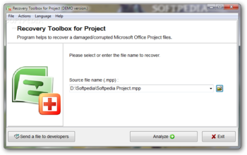 Recovery Toolbox for Project screenshot